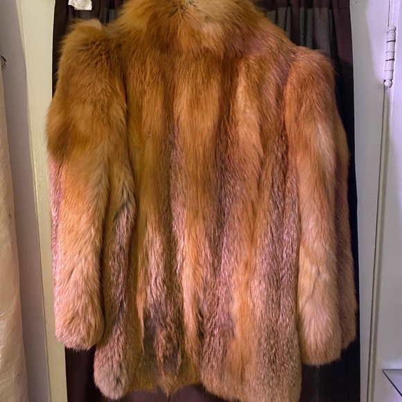 Orange fox fur coat, REAL FUR - Picture 6 of 7